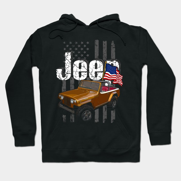 Jeep Jeepster Jeepcar JEEP Flag Hoodie by alex77alves